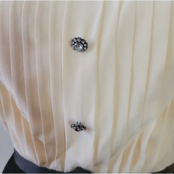 Juicy Couture Tuxedo Strapless Pleated Silk Velvet Dress y2k size 6 - Picture 5 of 9